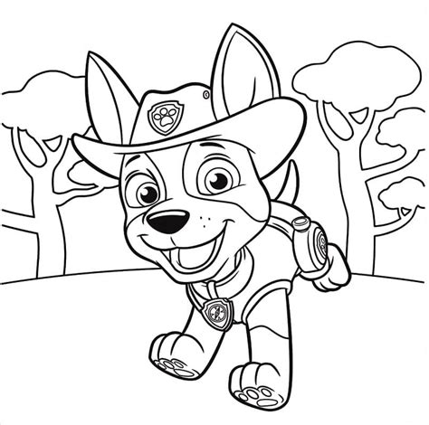 tracker  paw patrol coloring page  print  color