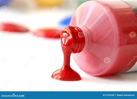 red paint stock photo image  squeezed color acrylic