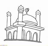Masjid Mewarnai Sketsa Nabawi Karikatur Mosque Mudah Getdrawings Marimewarnai Pencil Clipartbest Pemandangan Terlengkap sketch template