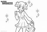 Glitter Force Coloring Pages Precure Line Drawing Printable Kids sketch template