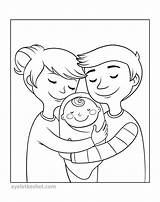 Coloring Family Pages Parents Baby Kids Printable Ayeletkeshet Para Their Em Print Choose Board sketch template