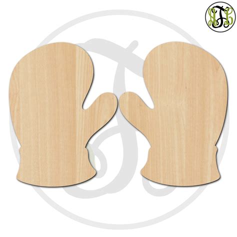 pair  mittens   mitten cutouts unfinished wood cutout