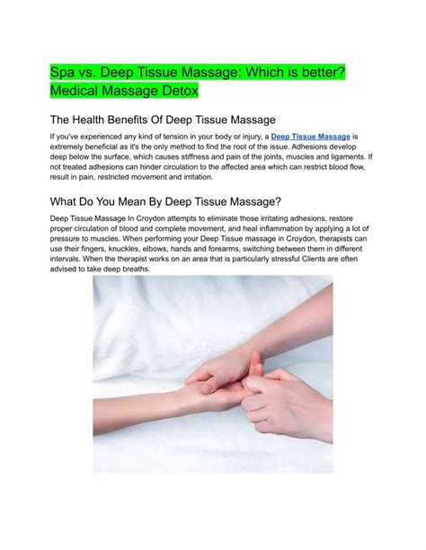 spa  deep tissue massage    medical massage detox