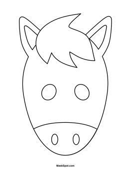 printable horse mask  color horse mask animal masks  kids