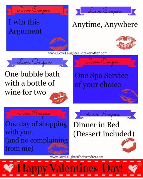 Free Couples Valentines Day Coupon Printable Love