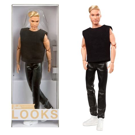 Barbie Signature Looks Ken Doll Blonde With Facial Hair Fully Posable