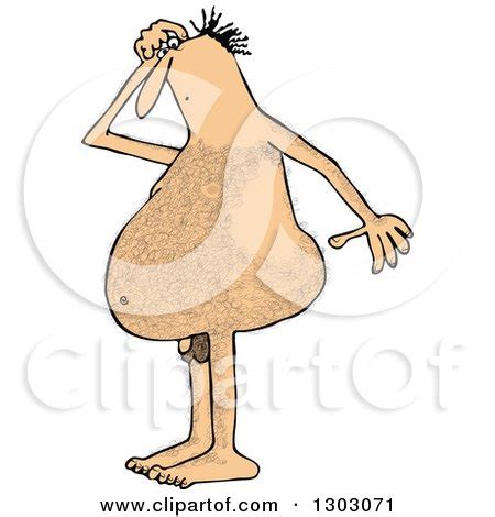 Walking with a hairy penis
