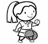 Tenista Gioca Joueuse Rapariga Colorier Acolore Deportes Coloritou Desportos Pintado Stampare sketch template