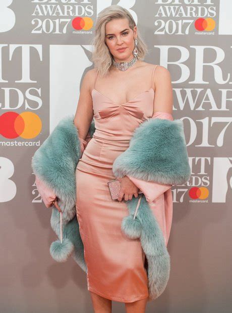 anne marie wore a stunning pink satin dress brit awards 2017 the