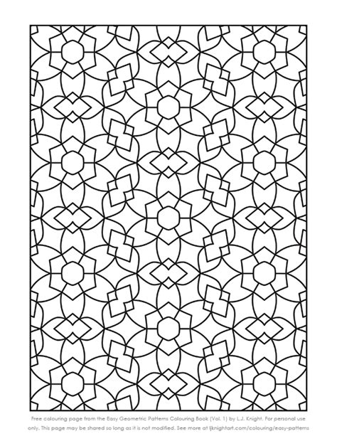 easy pattern printable colouring page lj knight art