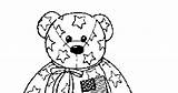 Beanie Baby Coloring Bear Patriotic Pages sketch template