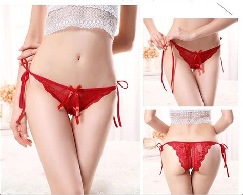 newest back open double butterfly knot sexy lace women thong buy
