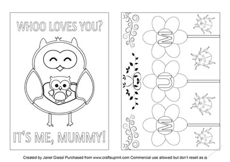 mothers day colouring cards  version set  cup