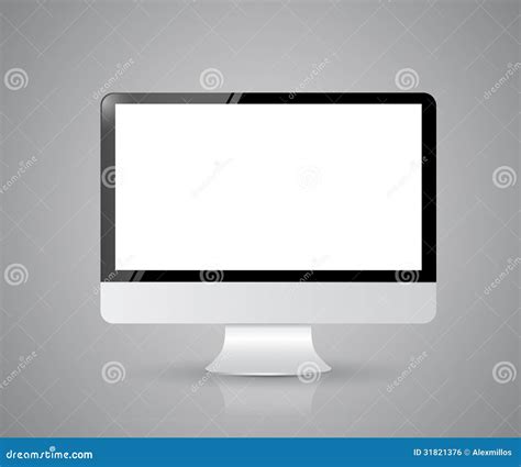 het computerscherm op grijze achtergrond royalty vrije stock afbeelding afbeelding