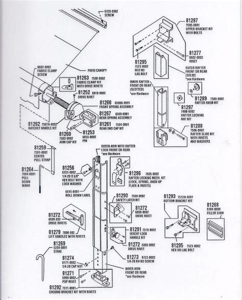 dometic sunchaser awning replacement parts diagram dometic    awning arms buy
