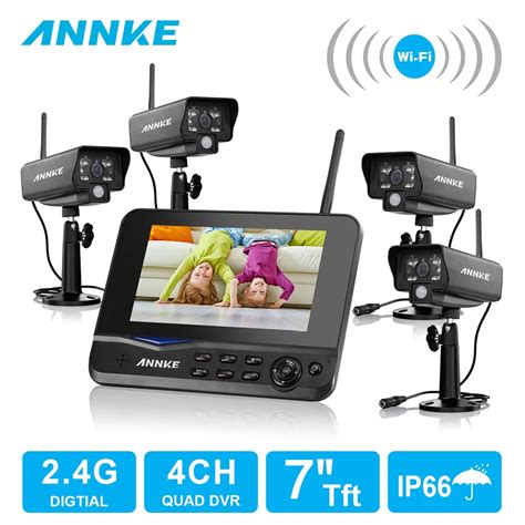 annke  tft lcd dvr ch digital wireless monitor pcs wifi ip camera cctv security home video