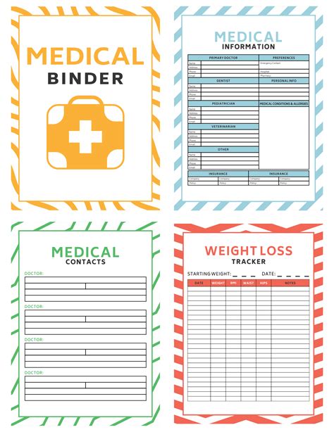 printable medical binder forms printable templates