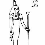Isis Colorear Diosa Egipto Disfrute Motivo Pretende sketch template