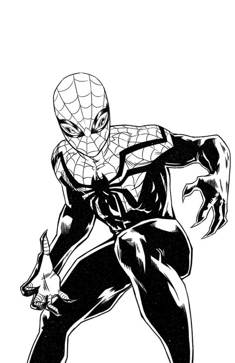 spiderman black suit drawing  getdrawings