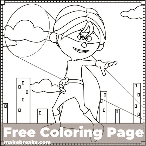 superhero boy coloring page  breaks