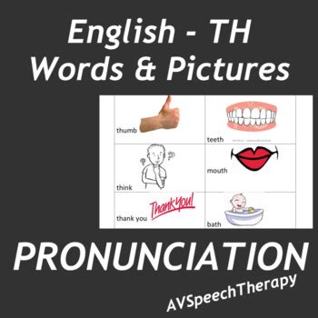 pronunciationenglish  words pictures  avspeechtherapy tpt