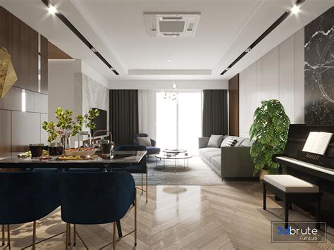 modern living room scene corona render   models  dbrute