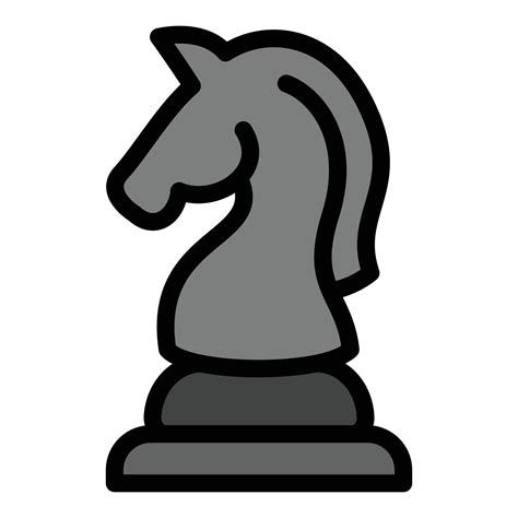 chess knight icon outline style  vector art  vecteezy