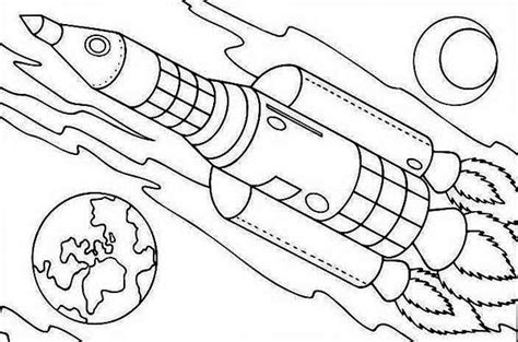 drawing rocket  transportation printable coloring pages