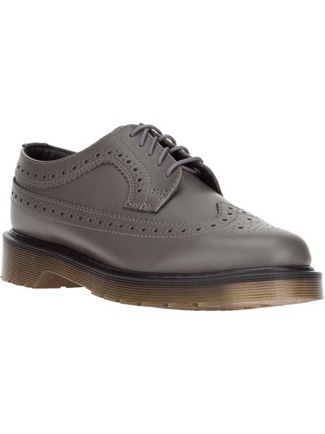 lyst dr martens brogue derby shoes  gray