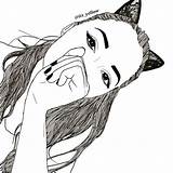 Cat Ears Sketch Drawings Tumblr Girl Drawing Outline Cute Girls Paintingvalley Sketches Teenage Uploaded User sketch template