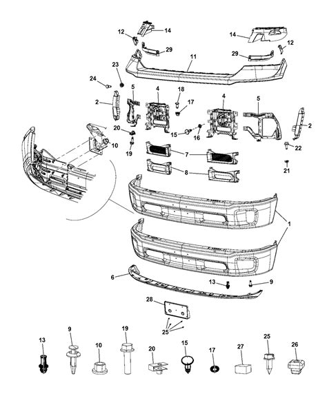 ac genuine ram cap front bumper upper