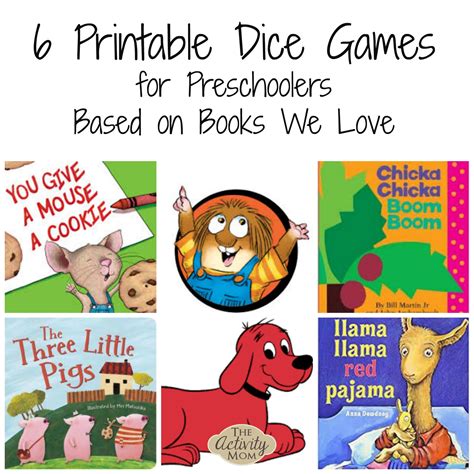 printable dice games based  books  activity mom