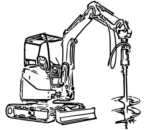 mini excavator coloring pages sketch coloring page