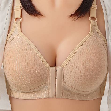 ozmmyan wirefree bras for women plus size front closure lace bra