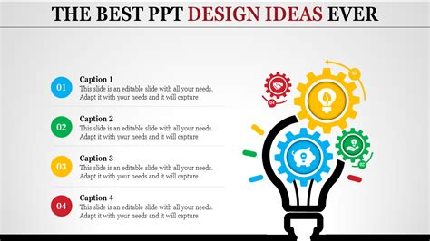 Powerpoint Design Ideas Multicolor Bulb Model Slideegg