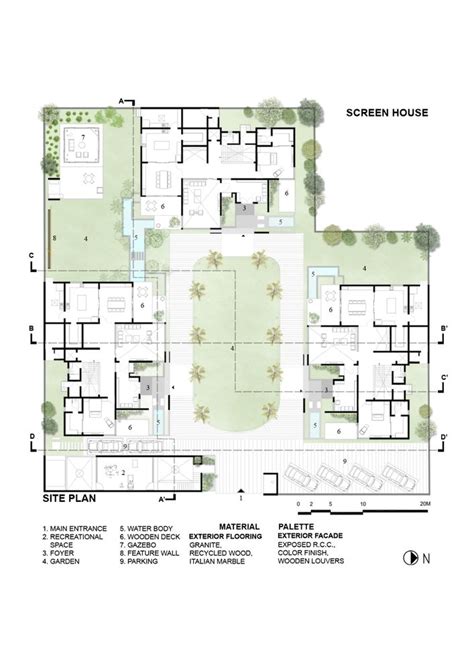 gallery   screen house  grid architects  architecture site plan architecture