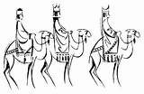 Three Kings Wise Men Clipart Coloring Camels Clip Drawing Pages Reyes Cliparts Silhouette Los Magos Para King Tres Library Epiphany sketch template