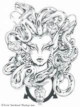Medusa Creatures Greek Medusas Colorir Desenhos sketch template