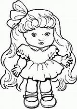 Coloring Doll Pages Girl Clipart Cute Library Girls sketch template