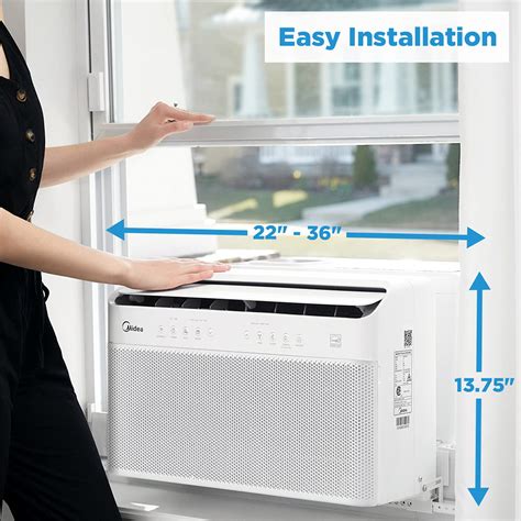 midea  inverter window air conditioner btu  shaped ac  open window flexibility