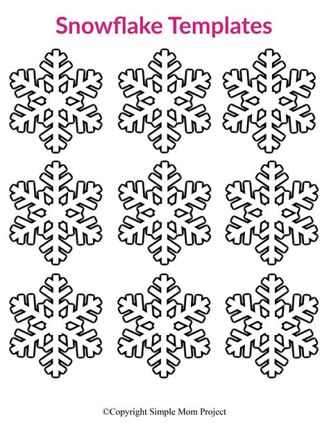 printable small snowflakes printable templates