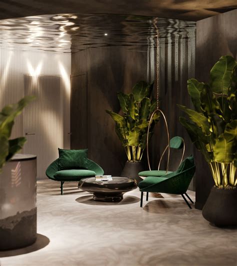 emerald green gold lush greenery luxurious interior interior