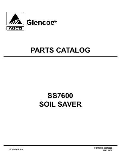 agco technical publications glencoe tillage chisel plows ploughs ss soil saver parts catalog