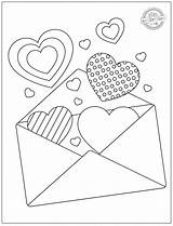 Coloring Valentine Heart Pages Card Valentines Printable Hearts Kids Could Used sketch template