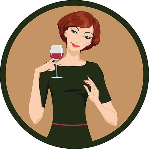 Woman Drinking Wine Illustrations Royalty Free Vector