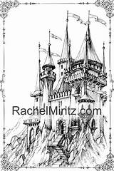 Grayscale Fortresses Palaces Tale sketch template