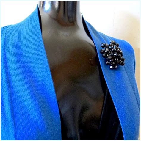 vintage alice caviness black bead brooch pin 2hearts jewelry
