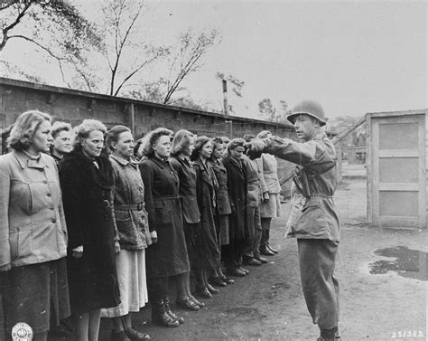 An American Officer Gives Instructions To New German Women Prisoners