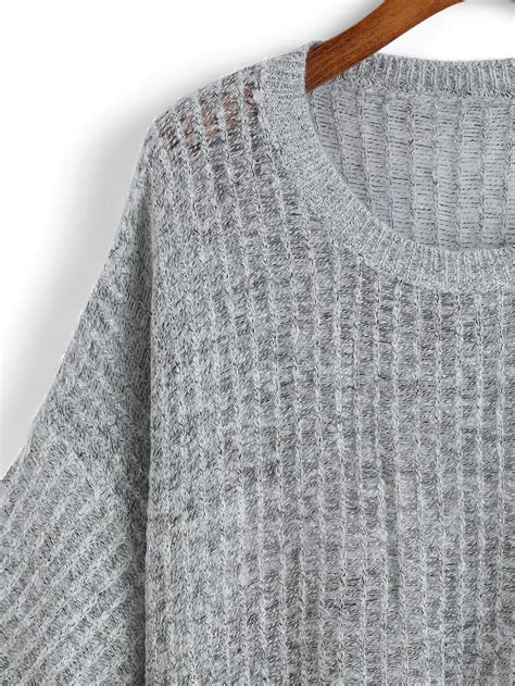 grey  sleeve loose sweater sheinsheinside