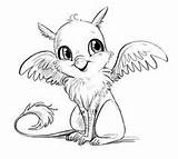 Coloring Creatures Pages Mythical Griffin Cute Fantasy Drawings Baby Animal Drawing Hippogriff Griffins Godbey Courtney Adult Potter Harry Dragon Color sketch template